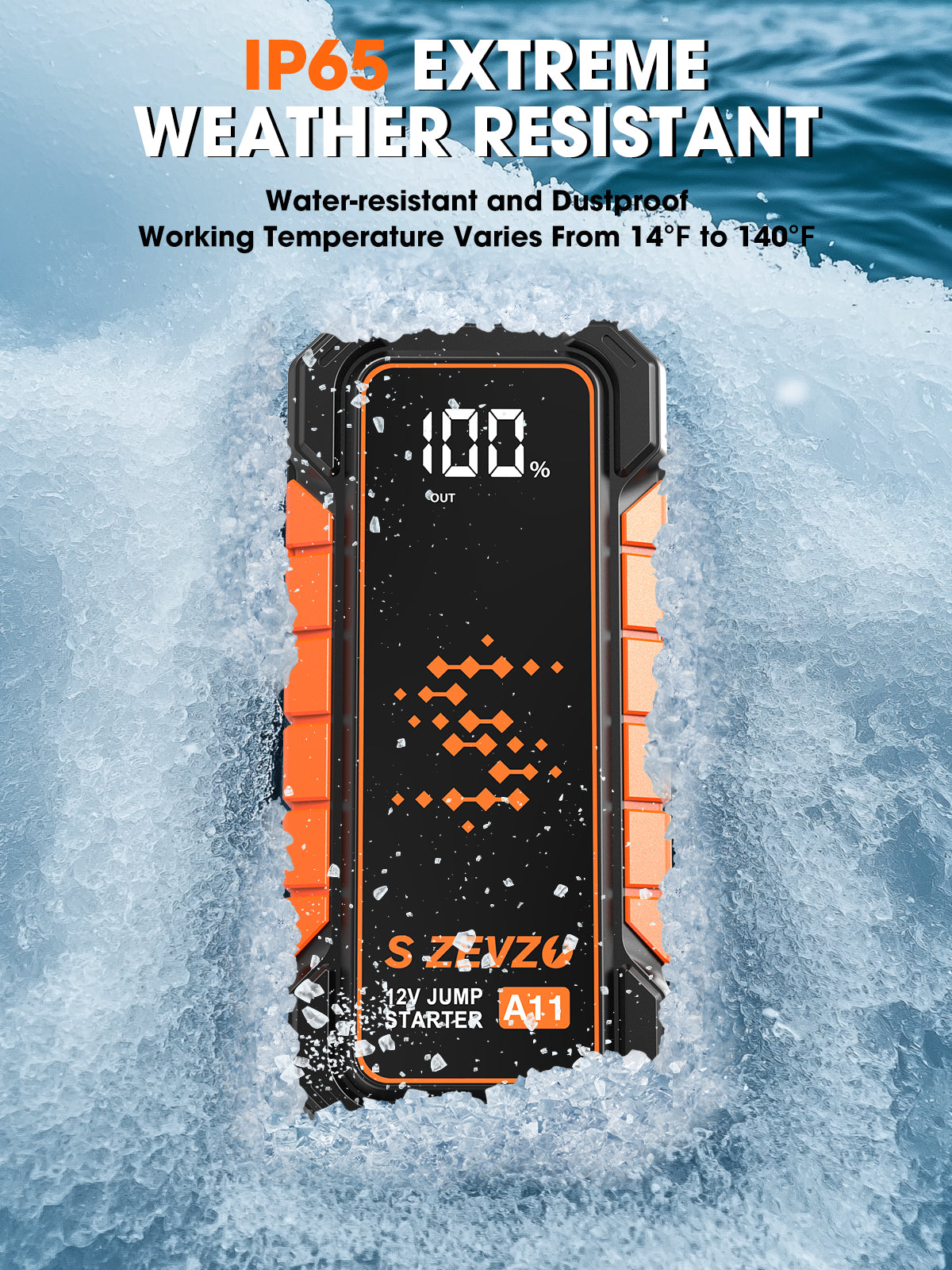 S ZEVZO A11 Jump Starter, Upgraded 5000A Car Battery Jumper Starter Portable (10.0L Gas & 7.0L Diesel Engines) with Booster 12V Lithium Jump Box with USB Charger, LCD Display, Flashlight, and Case